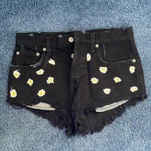 Carmar black daisy jean shorts